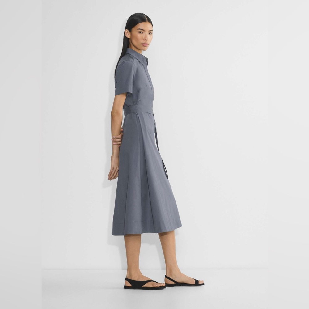Babaton by Aritzia Typist Poplin Dress Vintage Navy - Picture 2 of 7
